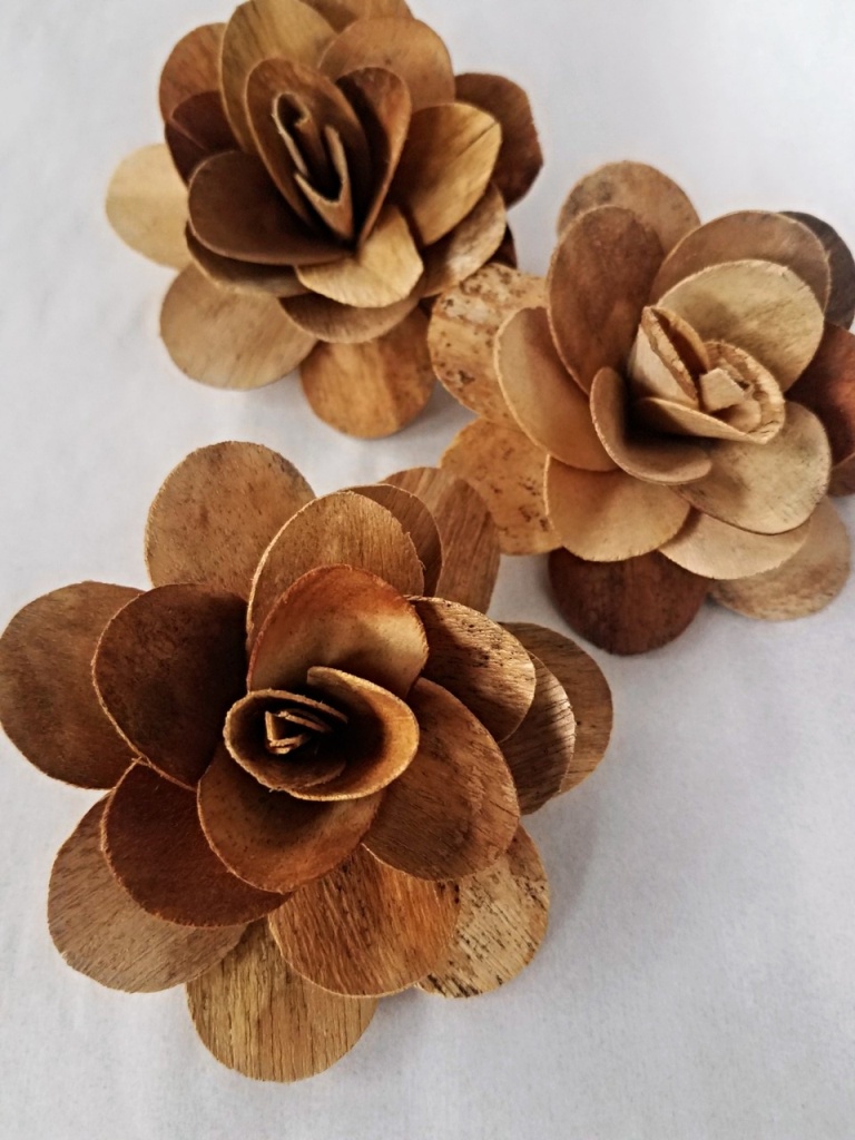 Wooden rose 8 cm natural loose