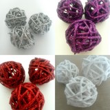 Lata ball 4 cm with glitter