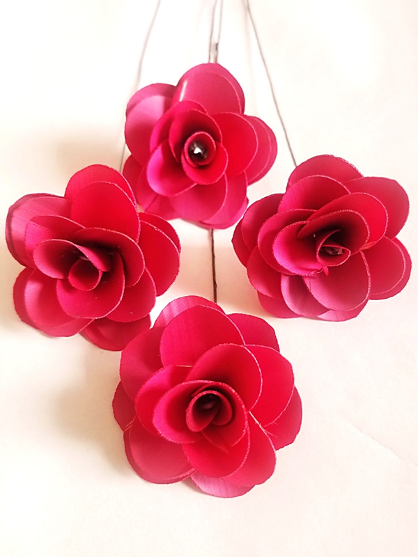 Palm deco rose 6 cm červená drát