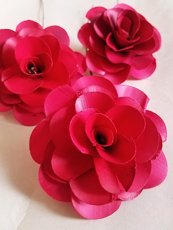 Palm deco rose 8 cm červená drát
