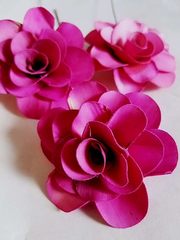 Palm deco rose 8 cm fuchsia drát