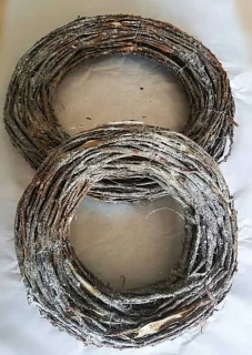 Věnec proutí glitter ledový 40 cm