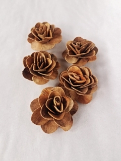 Wooden rose  4 cm natural loose