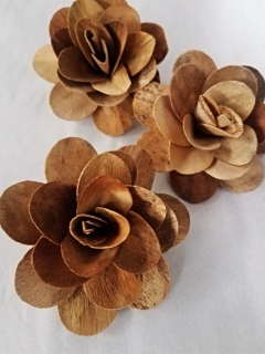 Wooden rose  8 cm natural loose