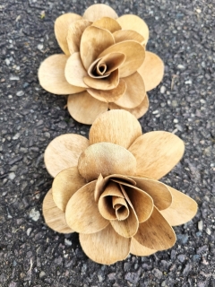 Wooden rose 12 cm natural loose